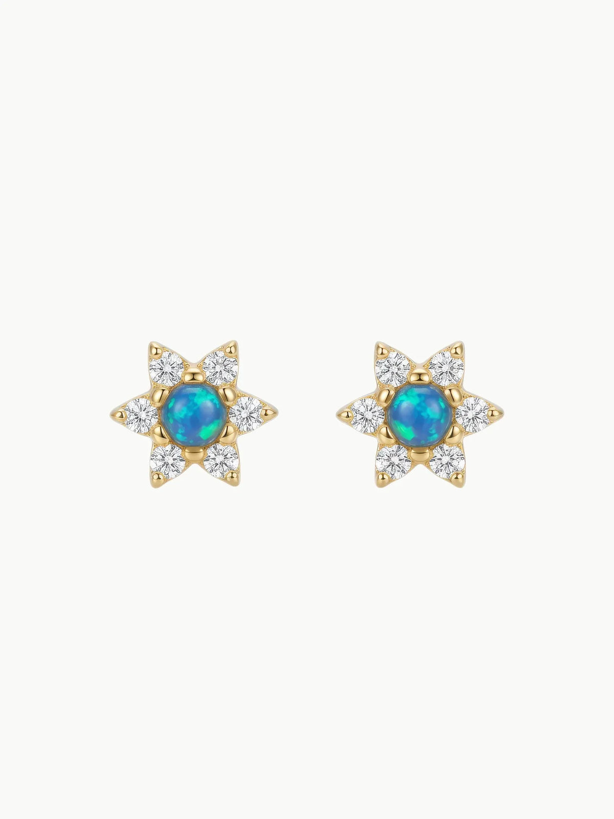 La Kaiser La Kaiser Blue Opal Diamond Daisy Studs in Diamond Daisy Studs - Jewelry | Queen Anna House of Fashion Women's Luxury Fashion