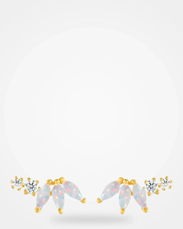 La Kaiser Opal Diamond Twinkling Lotus Studs
