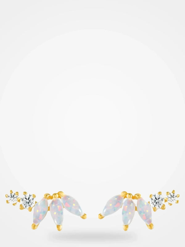 La Kaiser La Kaiser Opal Diamond Twinkling Lotus Studs in Lotus Studs - Jewelry | Queen Anna House of Fashion Women's Luxury Fashion