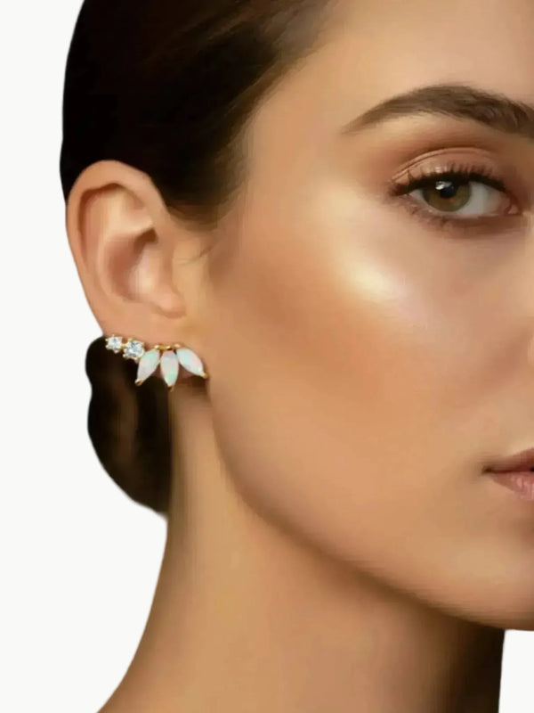 La Kaiser Opal Diamond Twinkling Lotus Studs