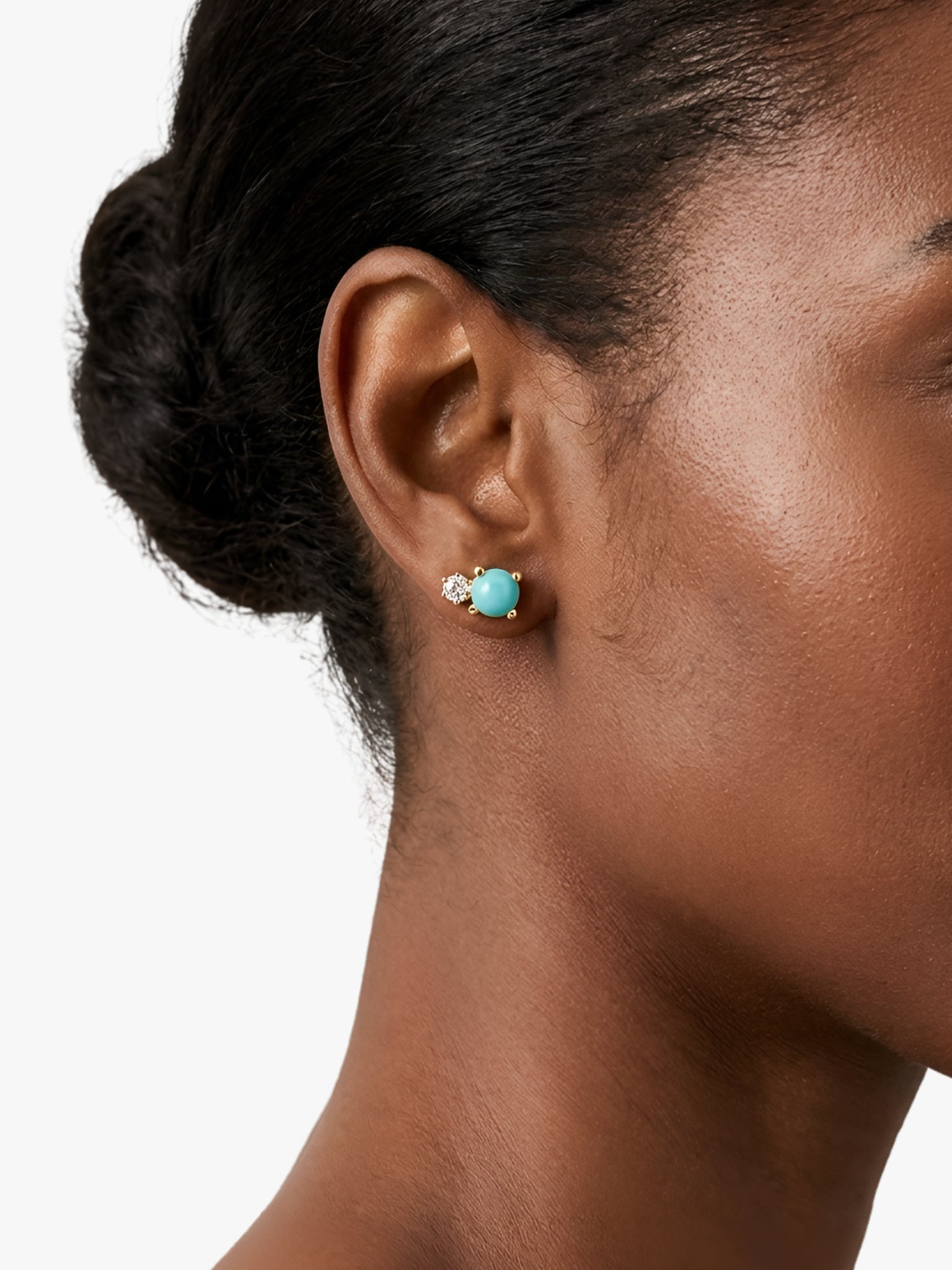 La Kaiser Turquoise Diamond Doublet Studs