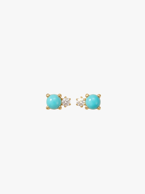 La Kaiser La Kaiser Turquoise Diamond Doublet Studs in Turquoise Studs - Jewelry | Queen Anna House of Fashion Women's Luxury Fashion