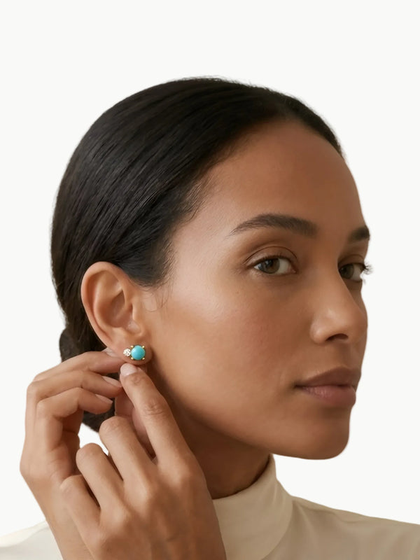 La Kaiser Turquoise Diamond Doublet Studs