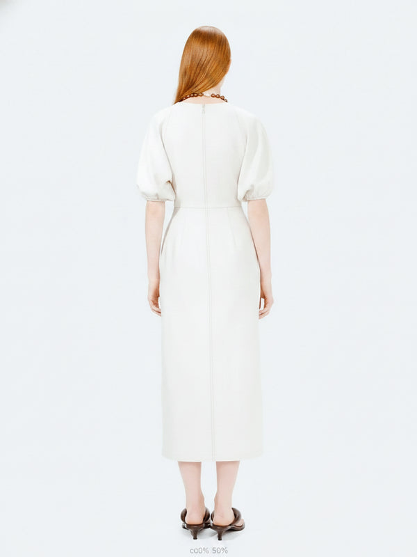 Lanhtropy Lanhtropy Ios Linen Dress in Natural White - Dress | Queen Anna House of Fashion Women's Luxury Fashion