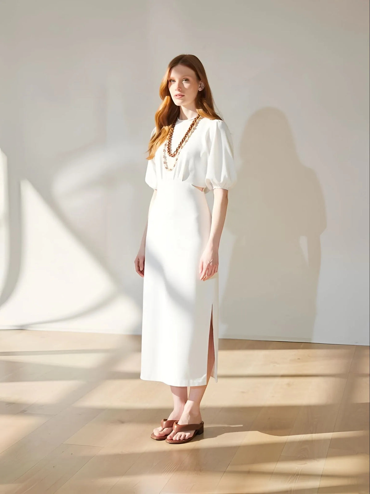 Lanhtropy Lanhtropy Ios Linen Dress in Natural White - Dress | Queen Anna House of Fashion Women's Luxury Fashion