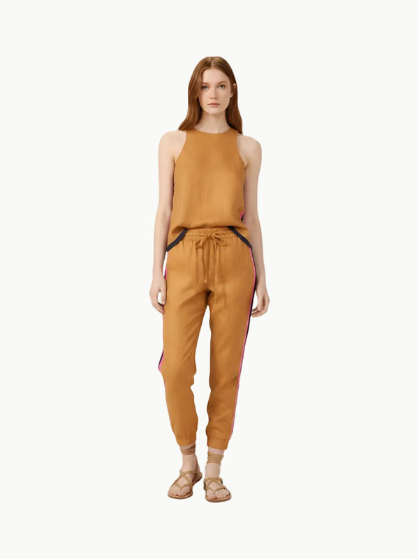 Lanhtropy Lanhtropy Lexus Linen Jogger Pants in Caramel - Bottom | Queen Anna House of Fashion Women's Luxury Fashion