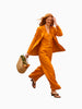 Lanhtropy Lanhtropy Milano Linen Blazer in Caramel - Outerwear | Queen Anna House of Fashion Women's Luxury Fashion
