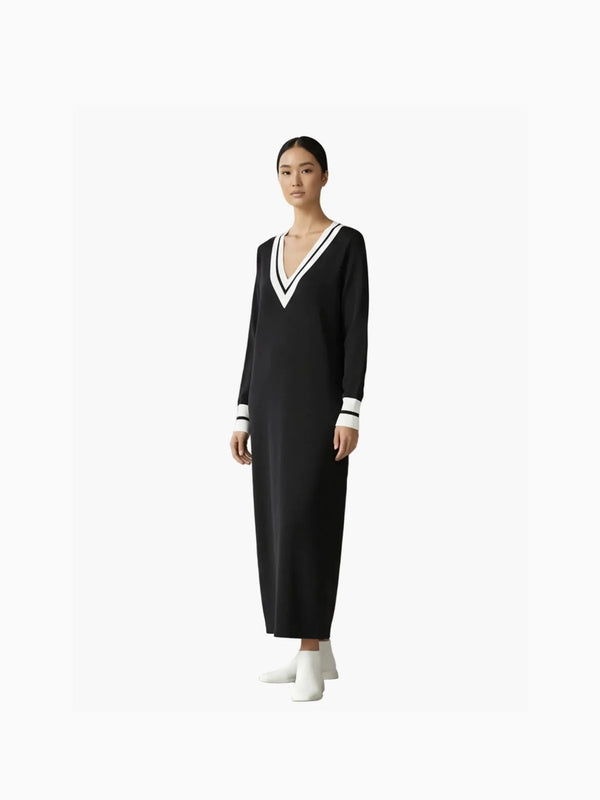 Lanhtropy Lanhtropy Preppy Knitted Dress in Deep Blue - Dress | Queen Anna House of Fashion Women's Luxury Fashion