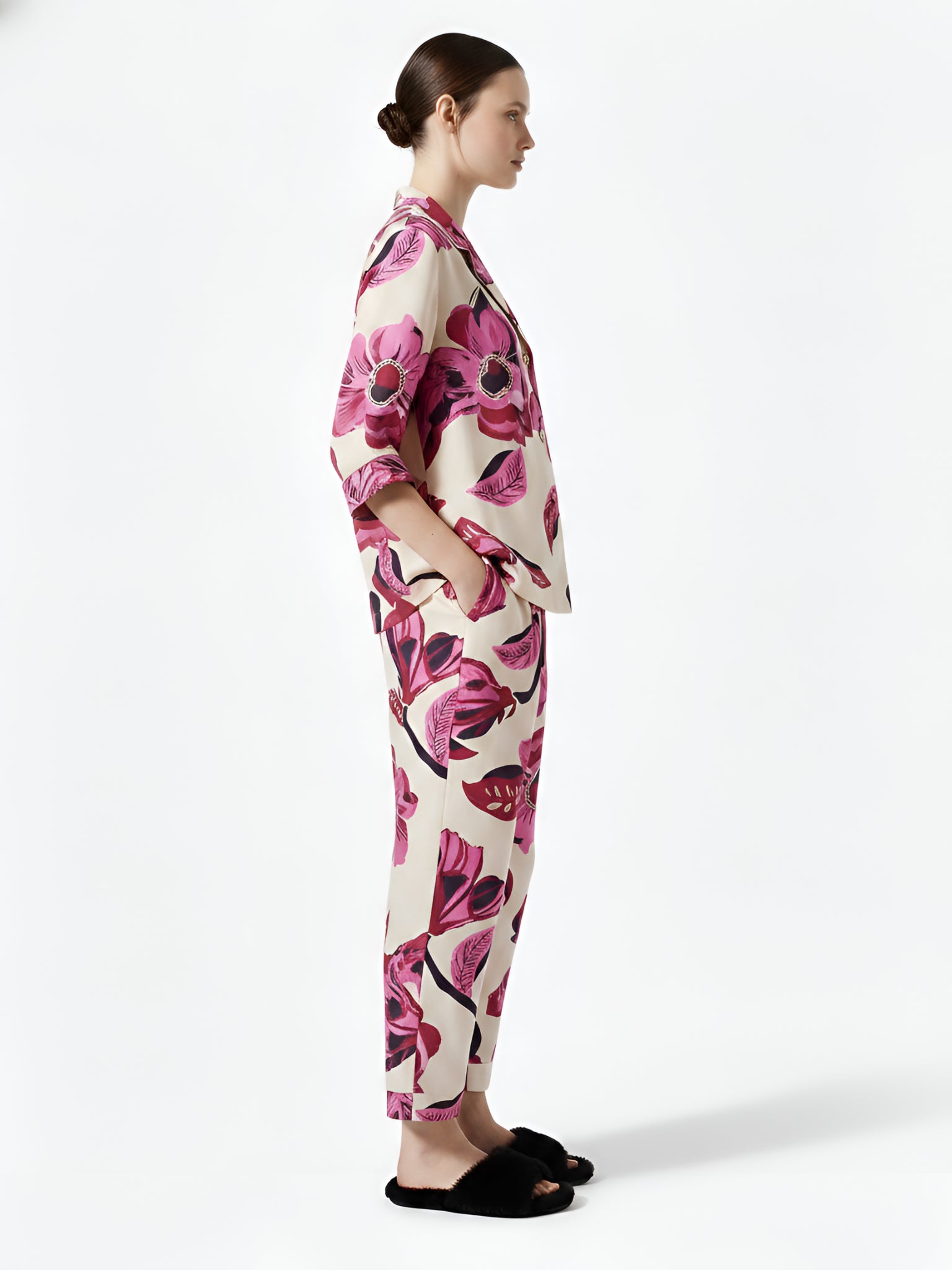 Lanhtropy Lanhtropy Sake Linen Tencel Shirt in Hibiscus Linen Top - Top | Queen Anna House of Fashion Women's Luxury Fashion