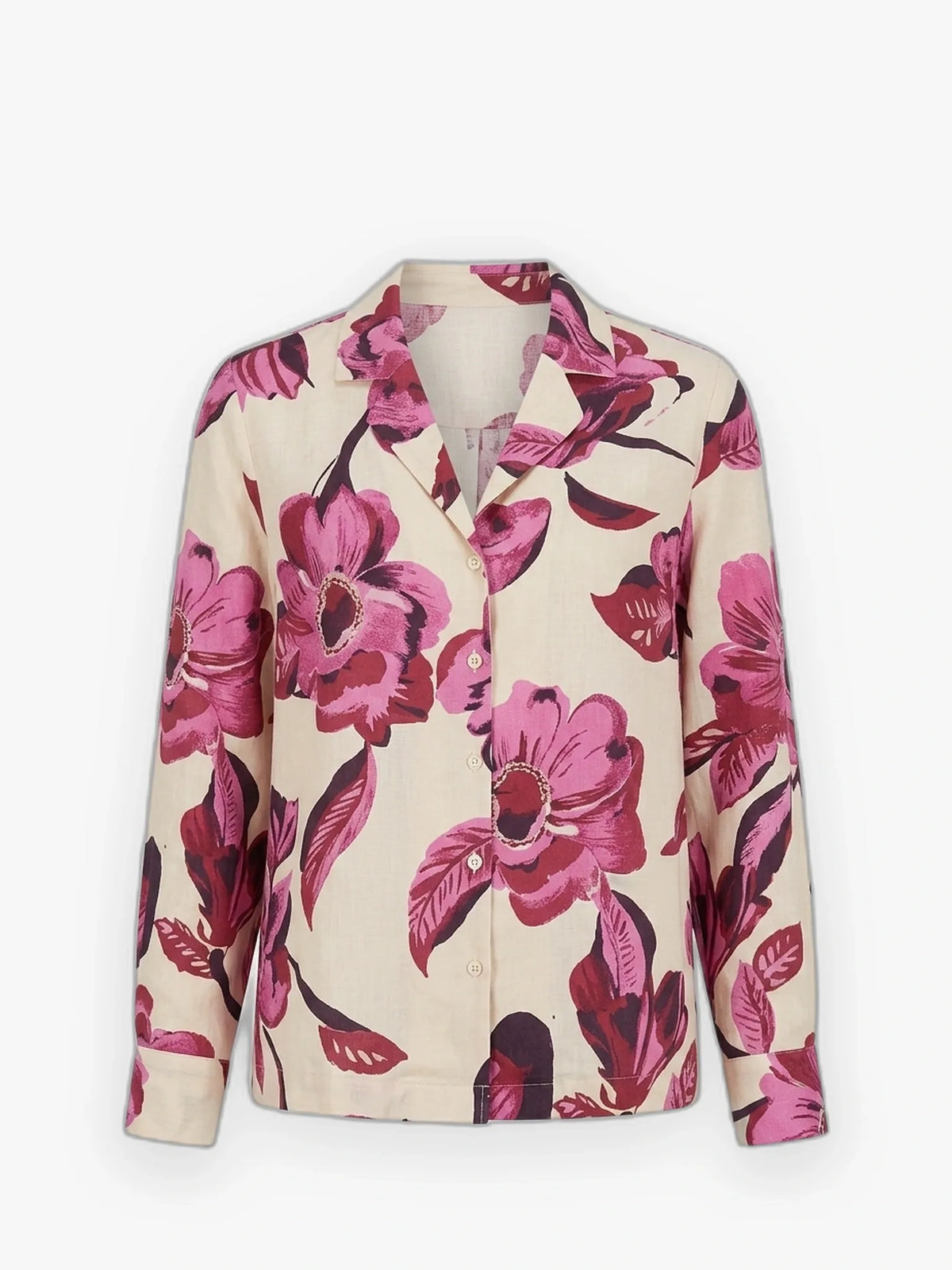 Lanhtropy Lanhtropy Sake Linen Tencel Shirt in Hibiscus Linen Top - Top | Queen Anna House of Fashion Women's Luxury Fashion