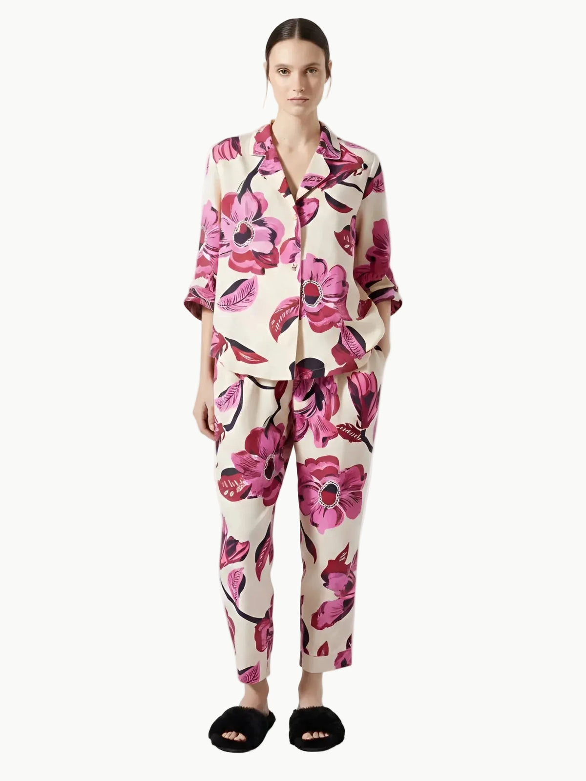 Lanhtropy Lanhtropy Sake Linen Tencel Shirt in Hibiscus Linen Top - Top | Queen Anna House of Fashion Women's Luxury Fashion