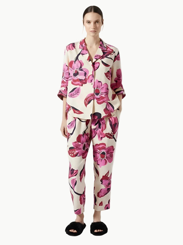 Lanhtropy Lanhtropy Sake Linen Tencel Shirt in Hibiscus Linen Top - Top | Queen Anna House of Fashion Women's Luxury Fashion