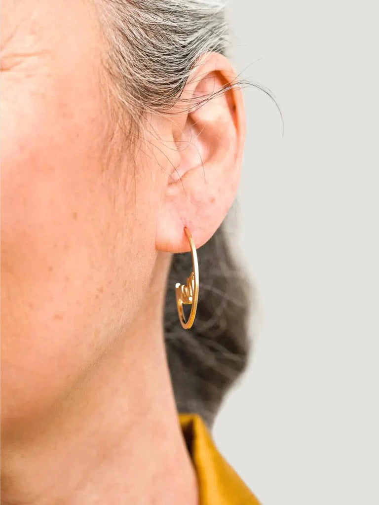 Larissa Loden MAMA Hoop Earrings - Accessories, Earrings, Gold, Hoops, Jewelry, New Arrivals, S/S'23, Women Owned Brand - Luxury Women's Fashion at Queen Anna House of Fashion