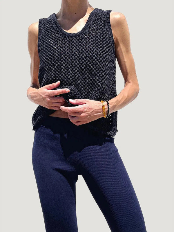 Leap Concept Organic Cotton Tank Top - 100% Organic Cotton, AAPI Owned Brand, Blue, Eco-Conscious Brand, Knit, l, LGBTQ+ Owned Brand, m, Ne - Luxury Women's Fashion at Queen Anna House of Fashion