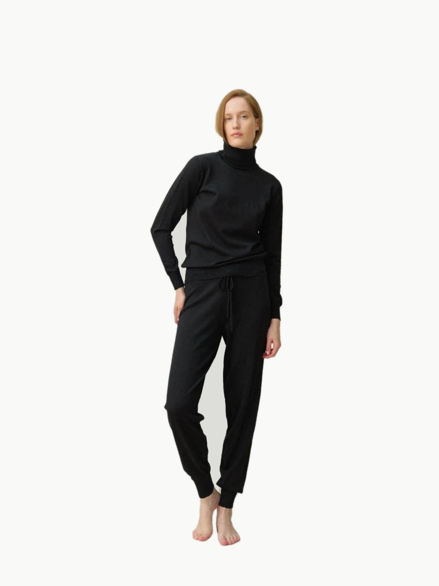 Lèmme Lemme Extra Fine Merino Yoga Pants in Black - Bottom | Queen Anna House of Fashion Women's Luxury Fashion