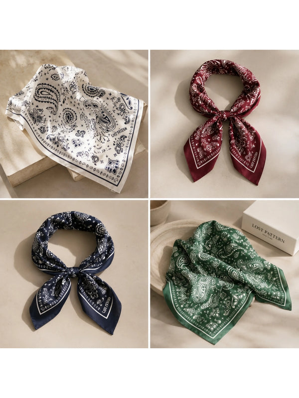 Lost Pattern NYC Paisley Silk Bandana Scarf