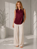 LUNYA Lunya Washable Silk Tank & Pant Set in Burgundy Top - Top | Queen Anna House of Fashion Women's Luxury Fashion