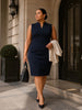 M.M.LaFleur M.M.LaFleur Aditi Sleeveless Sheath Dress in Midnight Blue - Dress | Queen Anna House of Fashion Women's Luxury Fashion