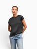 M.M.LaFleur M.M.LaFleur Didion Drape Top in Washable Silk Charmeuse in Black - Top | Queen Anna House of Fashion Women's Luxury Fashion