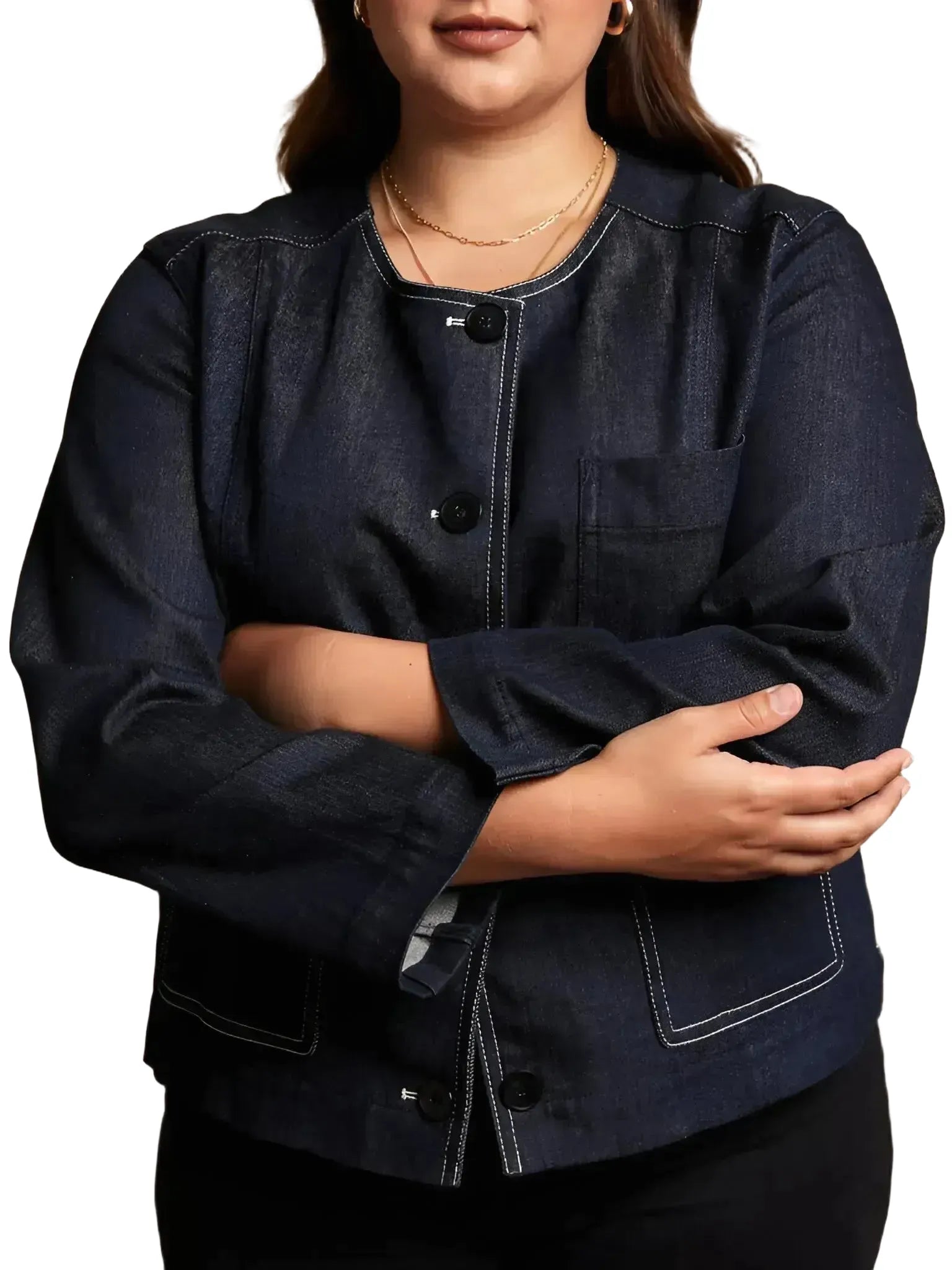 M.M.LaFleur Kane Cropped Stretch Denim Jacket-M.M.LaFleur-Queen Anna House of Fashion