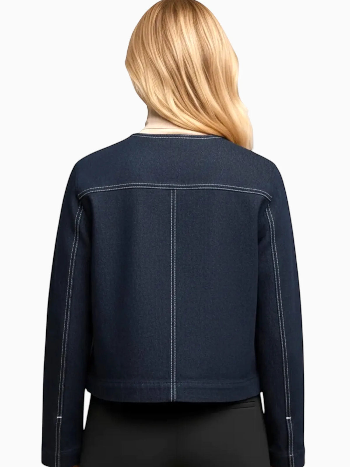 M.M.LaFleur M.M.LaFleur Kane Cropped Stretch Denim Jacket in 12 - Outerwear | Queen Anna House of Fashion Women's Luxury Fashion