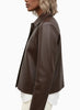 M.M.LaFleur M.M.LaFleur Nicky Vegan Leather Jacket in Brown - Outerwear | Queen Anna House of Fashion Women's Luxury Fashion