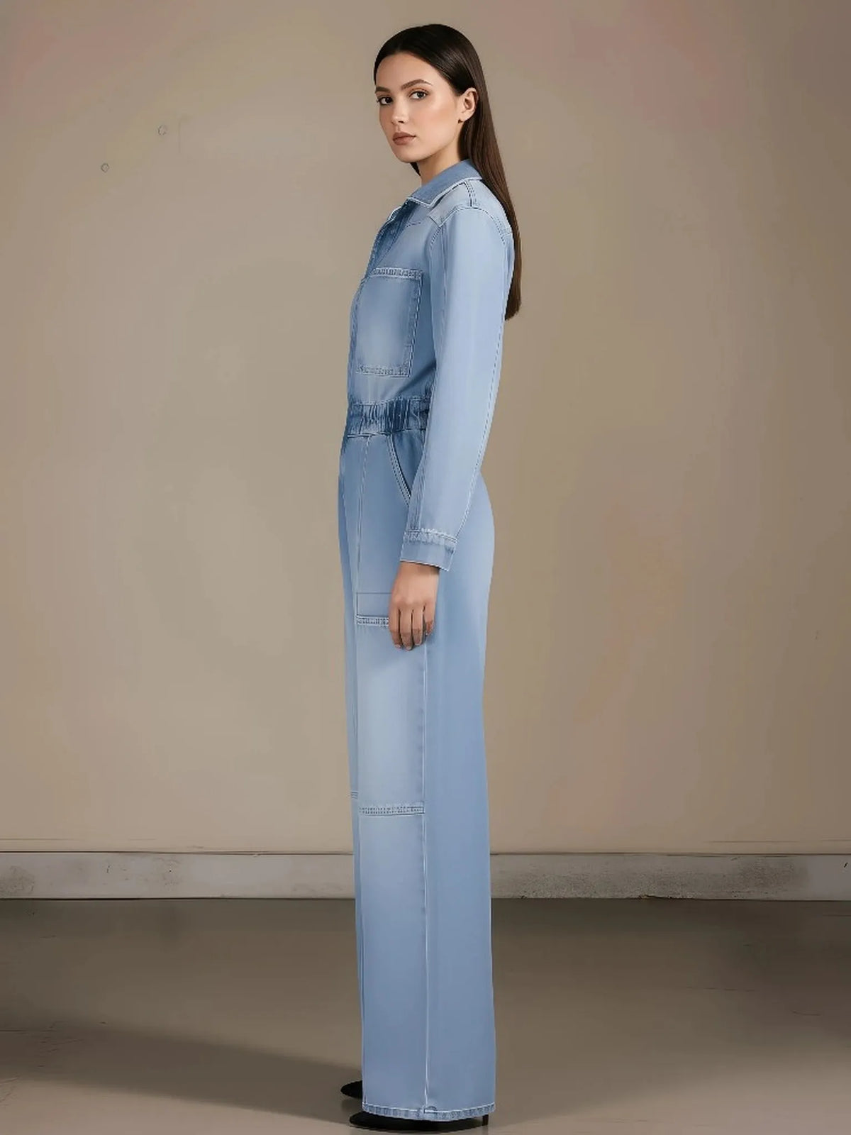 NOCTURNE Denim Cargo Jumpsuit