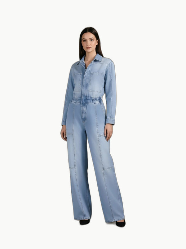 NOCTURNE Denim Cargo Jumpsuit