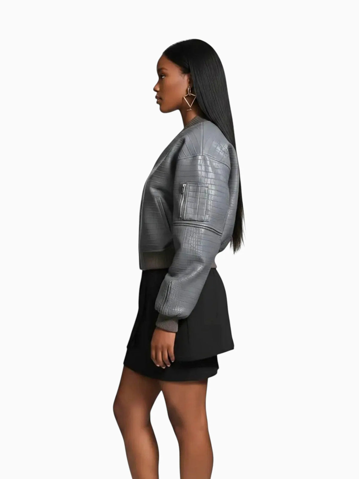 NOCTURNE NOCTURNE Vegan Leather Bomber Jacket in S - Outerwear | Queen Anna House of Fashion Women's Luxury Fashion