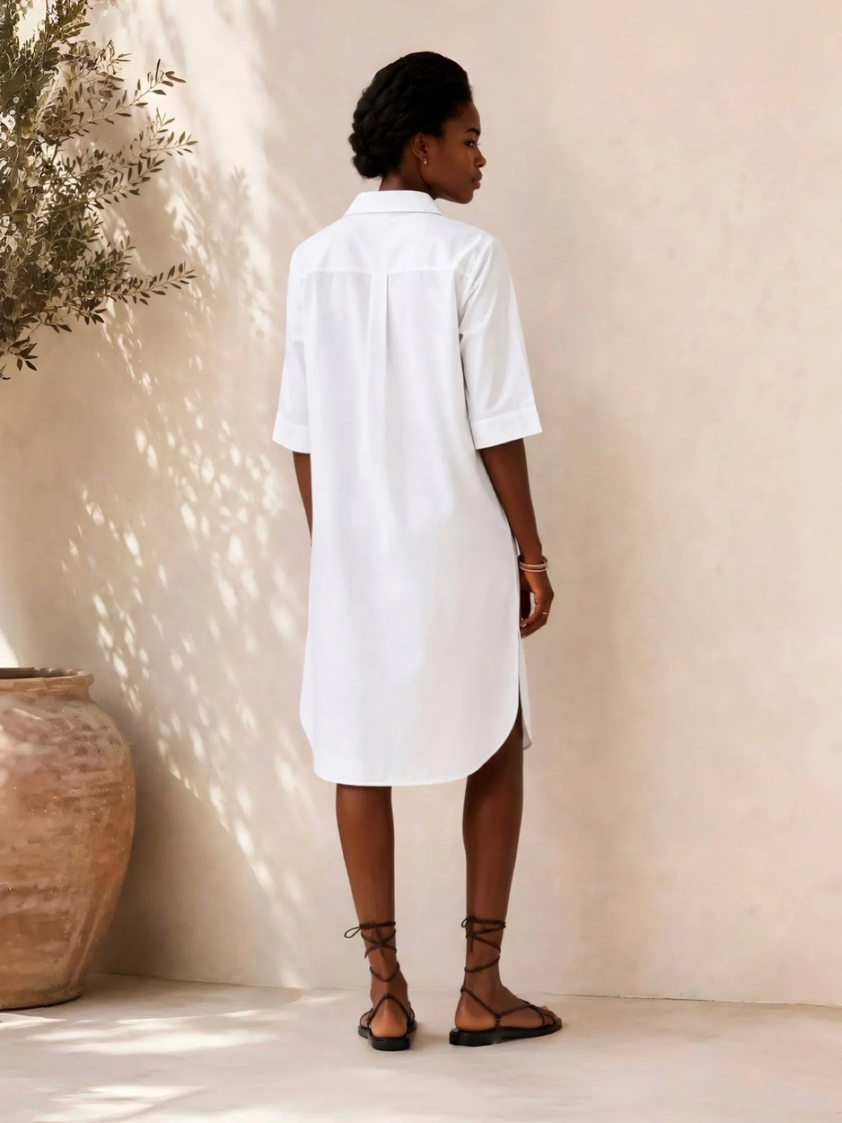 Neu Nomads Neu Nomads Chloe Shirt Dress in White - Dress | Queen Anna House of Fashion Women's Luxury Fashion