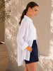 Neu Nomads Neu Nomads Livia Boyfriend Linen Shirt in White - Top | Queen Anna House of Fashion Women's Luxury Fashion