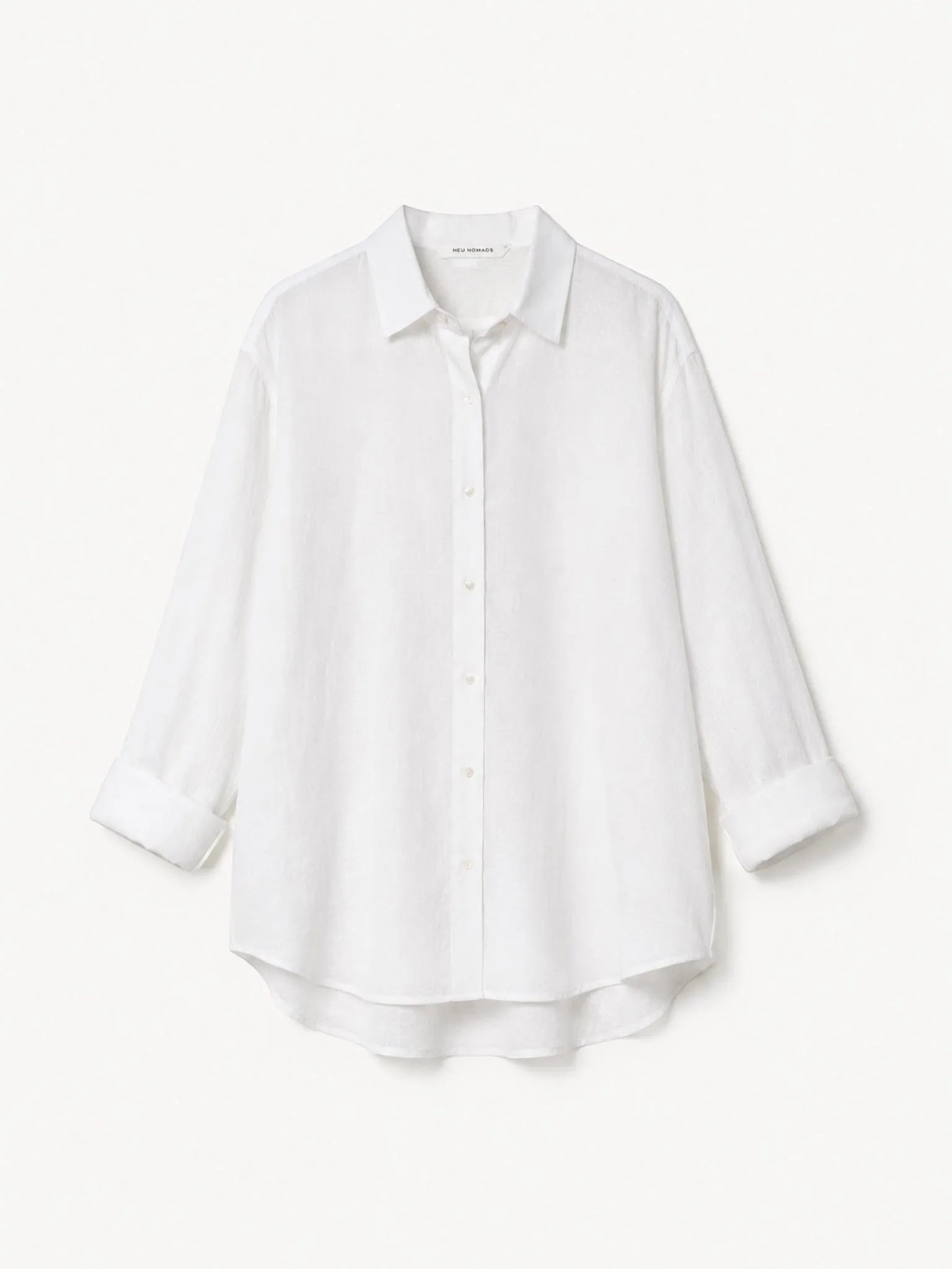 Neu Nomads Neu Nomads Livia Boyfriend Linen Shirt in White - Top | Queen Anna House of Fashion Women's Luxury Fashion