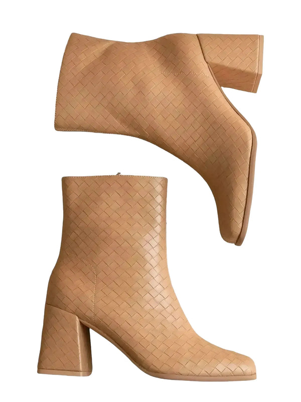 OASIS SOCIETY Demi Woven Ankle Boot-OASIS SOCIETY-Queen Anna House of Fashion