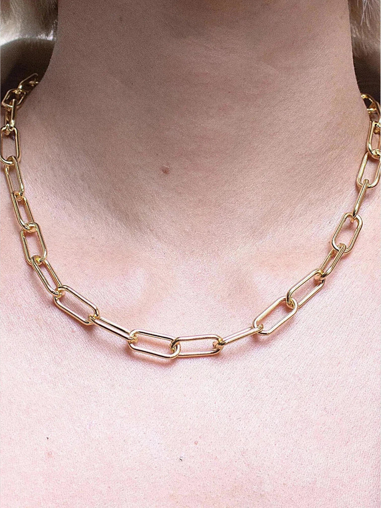 OUTOFOFFICE Modern Chain Necklace - AAPI Owned Brand, Accessories, BIPOC Brand, Eco-Conscious Brand, Gold, Jewelry, Necklaces, Philanthr - Luxury Women's Fashion at Queen Anna House of Fashion