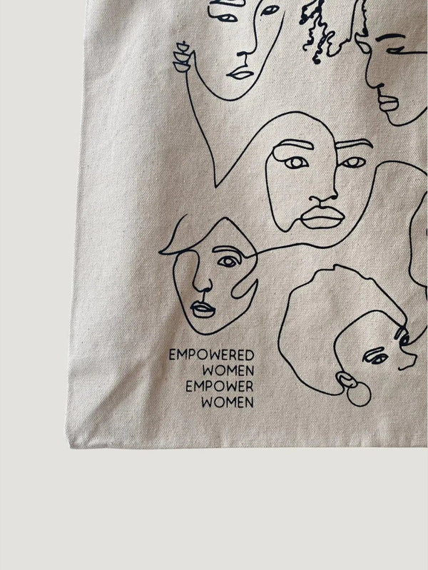 Océanne Empowered Woman Tote Bag - Accessories, Beige, BIPOC Brand, New Arrivals, S/S'23, Tote Bags, White, Women Owned Brand - Luxury Women's Fashion at Queen Anna House of Fashion