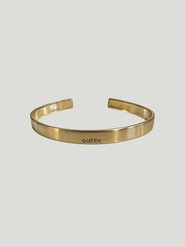 Océanne Stamped Brass Cuff Bracelets - Accessories, BIPOC Brand, Bracelets, Brass, Gold, Jewelry, S/S'22, US Based Brand, US Owned Brand, W - Luxury Women's Fashion at Queen Anna House of Fashion
