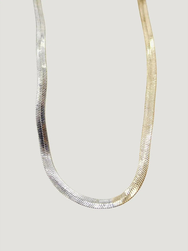 Océanne Two Toned Herringbone Necklace - Accessories, BIPOC Brand, Gold, Jewelry, Necklaces, New Arrivals, S/S'23, Silver, Women Owned Brand - Luxury Women's Fashion at Queen Anna House of Fashion