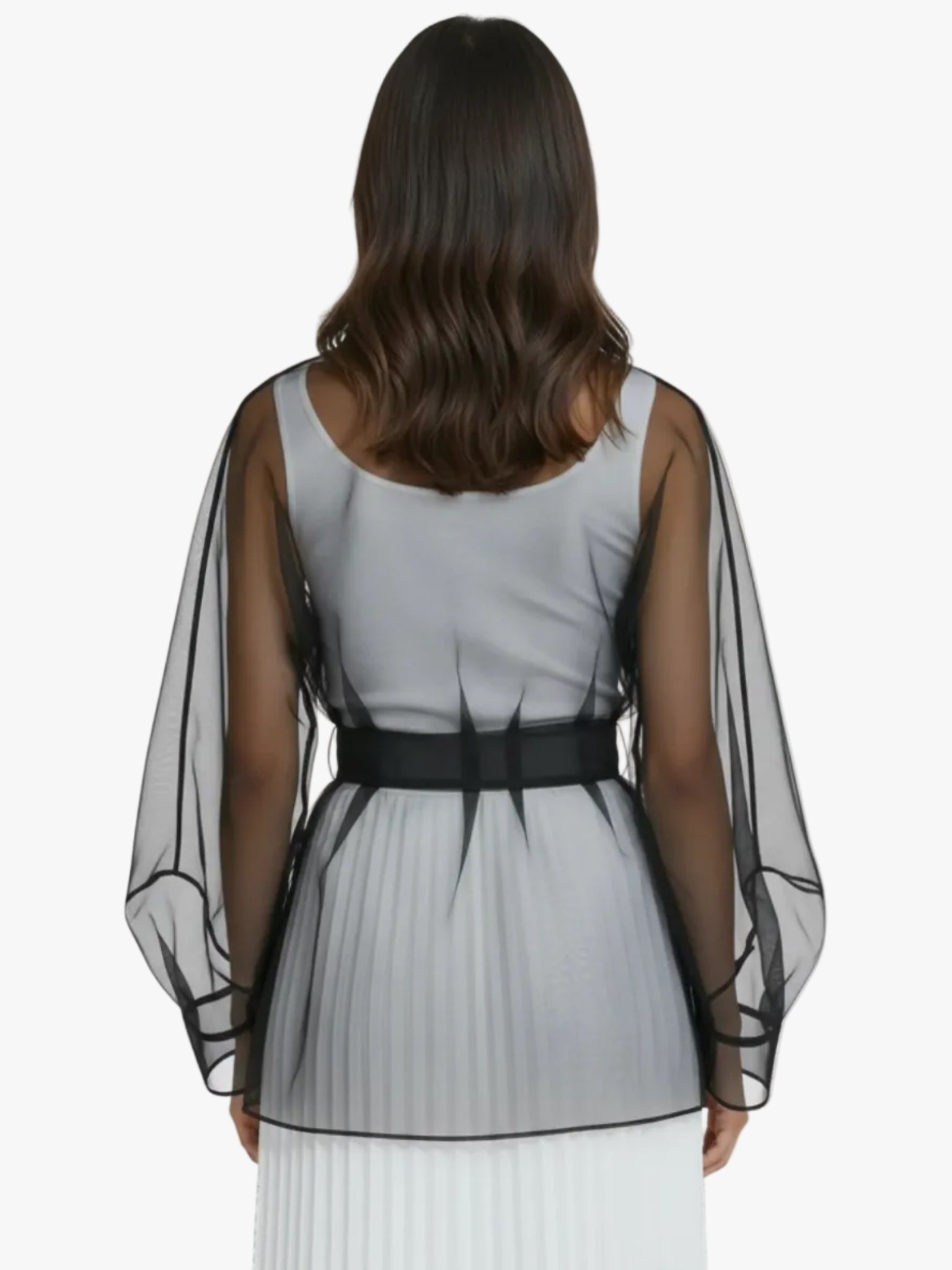 Touché Privé Touché Privé Sheer Organza Jacket in Black - Outerwear | Queen Anna House of Fashion Women's Luxury Fashion
