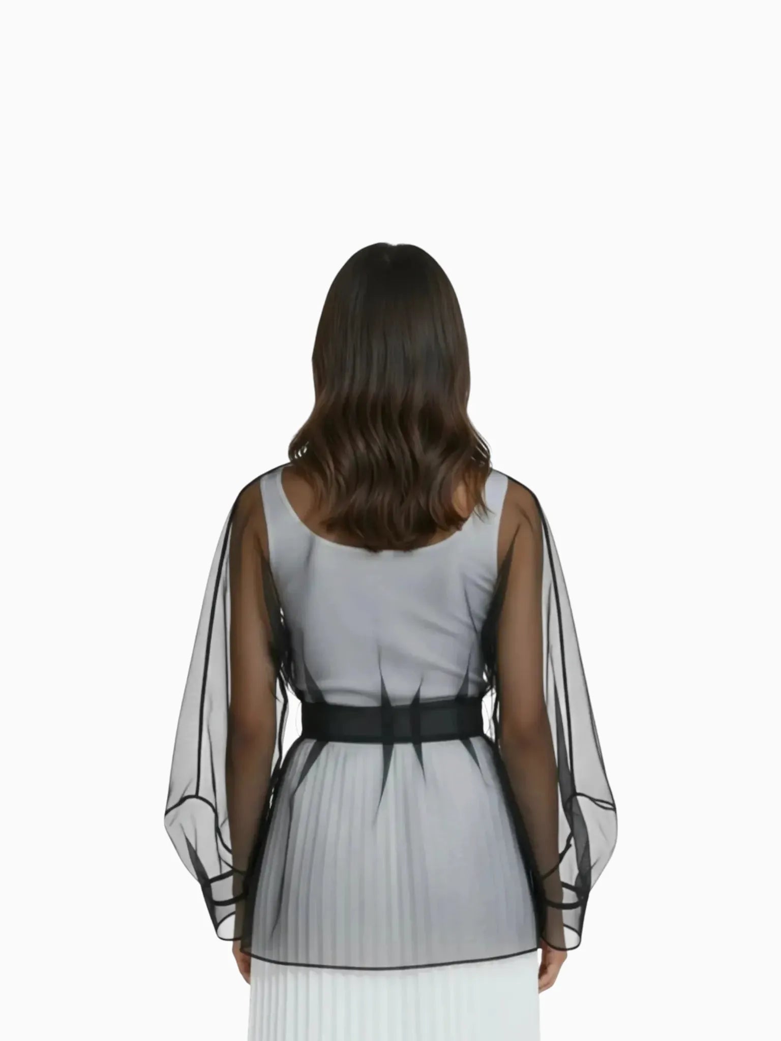 Touché Privé Touché Privé Sheer Organza Jacket in Black - Outerwear | Queen Anna House of Fashion Women's Luxury Fashion
