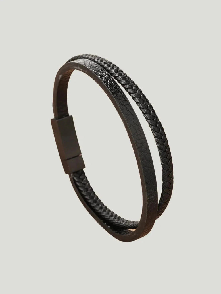 PAX Paris Braided Leather Wrap Bracelet