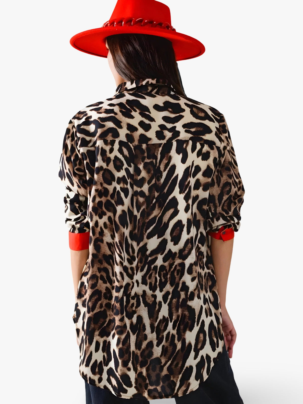 Q2 Q2 Leopard Print Button-Front Shirt in S - Top | Queen Anna House of Fashion Women's Luxury Fashion