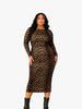 Q2 Q2 Leopard Print Fitted Dress in L - Dress | Queen Anna House of Fashion Women's Luxury Fashion