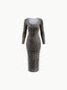 Q2 Leopard Print Fitted Dress