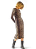 Q2 Q2 Leopard Print Fitted Midi Dress in S - Dress | Queen Anna House of Fashion Women's Luxury Fashion