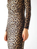 Q2 Q2 Leopard Print Fitted Midi Dress in S - Dress | Queen Anna House of Fashion Women's Luxury Fashion
