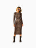 Q2 Q2 Leopard Print Fitted Midi Dress in S - Dress | Queen Anna House of Fashion Women's Luxury Fashion
