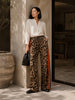 Q2 Q2 Leopard Straight Pants in S - Bottom | Queen Anna House of Fashion Women's Luxury Fashion
