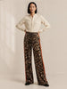 Q2 Q2 Leopard Straight Pants in S - Bottom | Queen Anna House of Fashion Women's Luxury Fashion