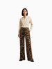 Q2 Q2 Leopard Straight Pants in S - Bottom | Queen Anna House of Fashion Women's Luxury Fashion