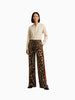 Q2 Q2 Leopard Straight Pants in S - Bottom | Queen Anna House of Fashion Women's Luxury Fashion